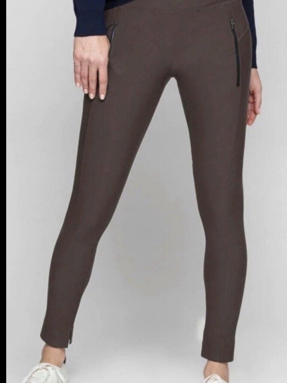 Athleta Brown High-Rise Leggings with Zip Pockets